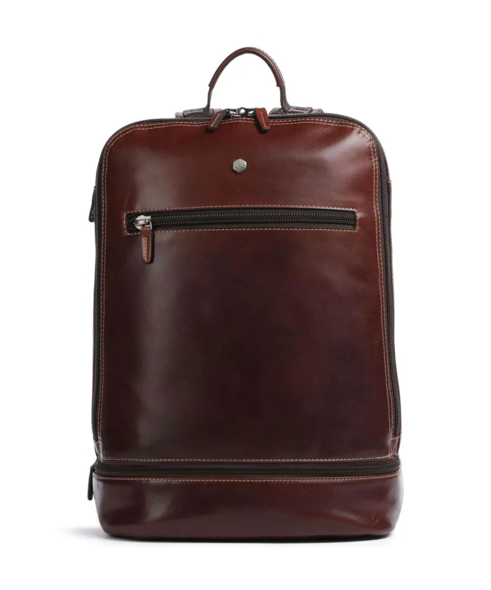 Montana Rucksack 15″ fein genarbtes Rindsleder dunkelbraun