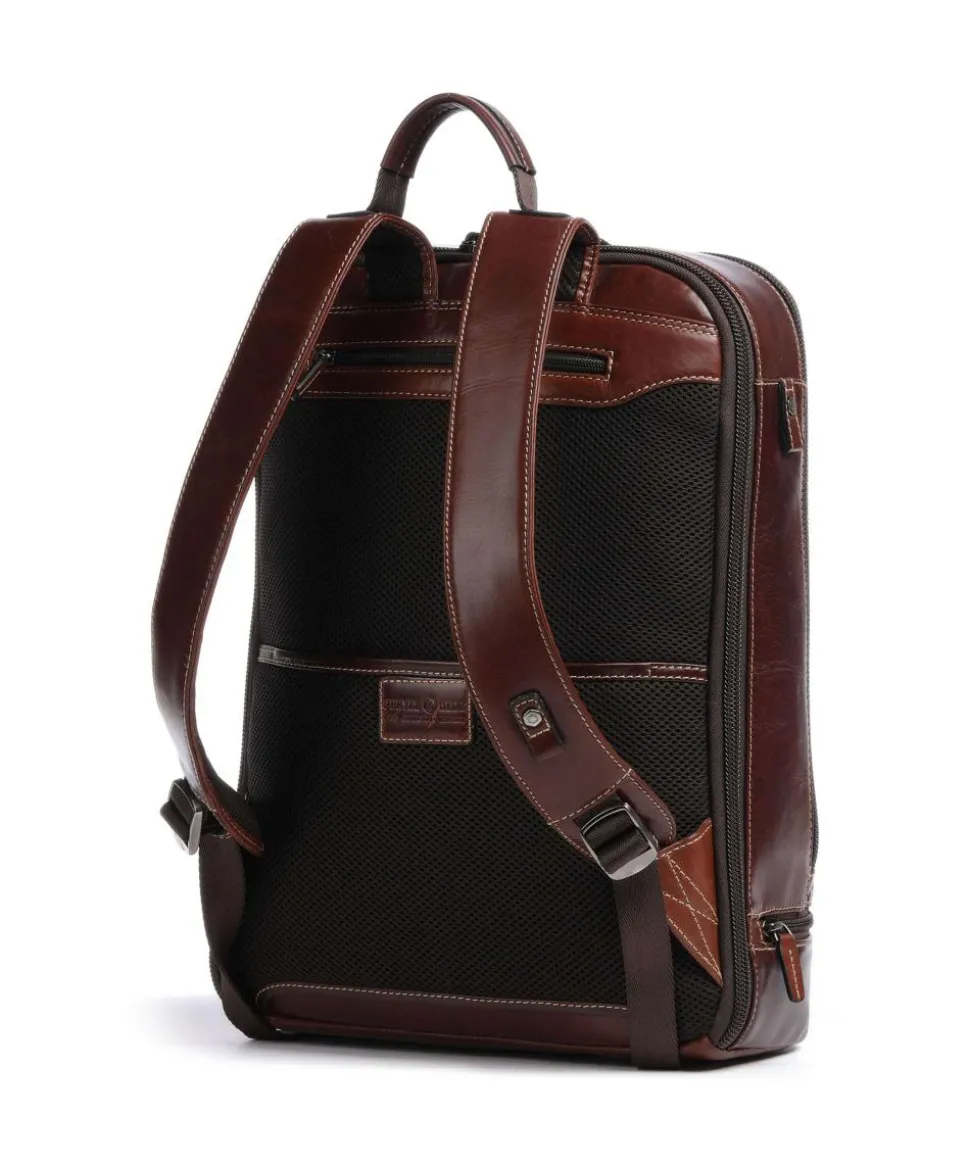 Montana Rucksack 15″ fein genarbtes Rindsleder dunkelbraun