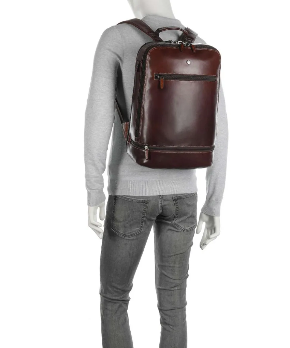 Montana Rucksack 15″ fein genarbtes Rindsleder dunkelbraun