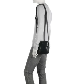 Montana Umhängetasche fein genarbtes Rindsleder schwarz