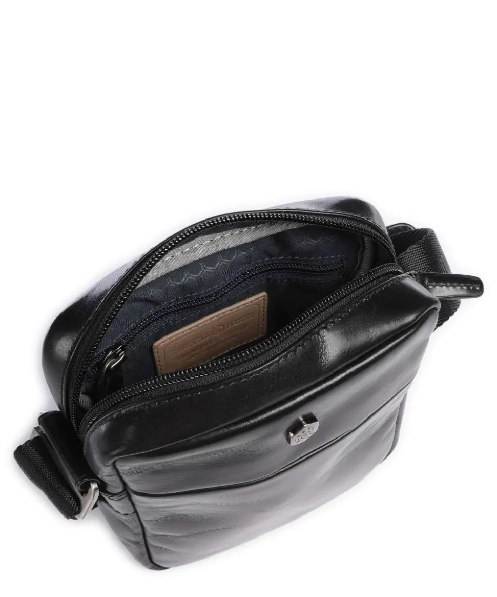 Montana Umhängetasche fein genarbtes Rindsleder schwarz