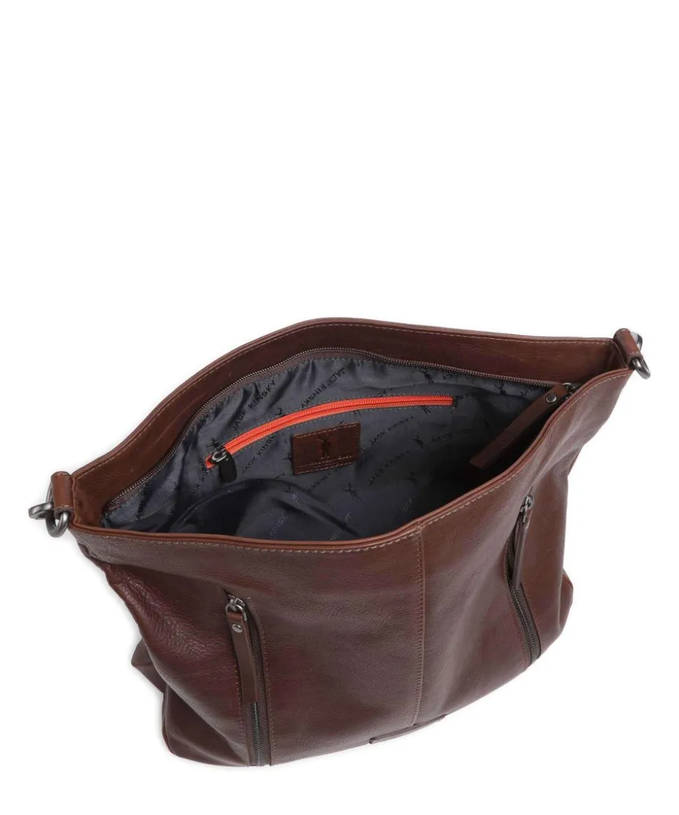 Montreal 24N Beuteltasche genarbtes Leder dunkelbraun