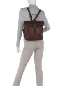 Montreal 26N Rucksack genarbtes Leder dunkelbraun