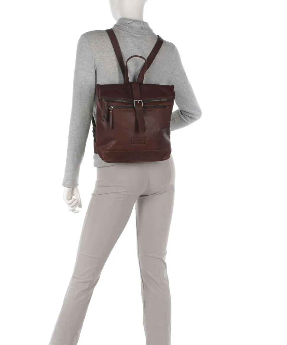 Montreal 26N Rucksack genarbtes Leder dunkelbraun