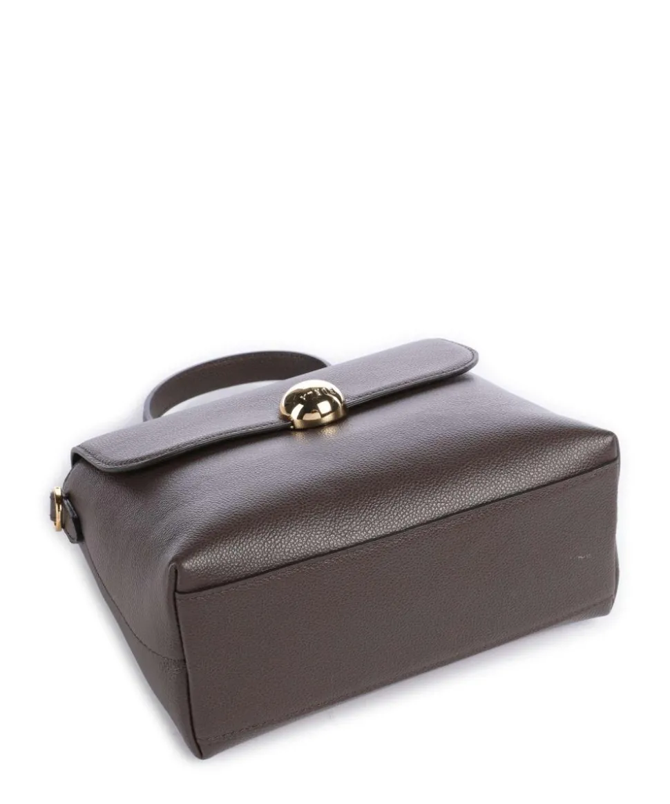 Moonlight S Handtasche genarbtes Leder dunkelbraun