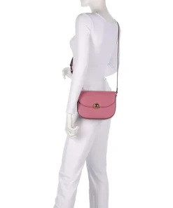 Moonlight S Umhängetasche genarbtes Leder pink