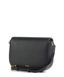 Moonlight S Umhängetasche genarbtes Leder schwarz