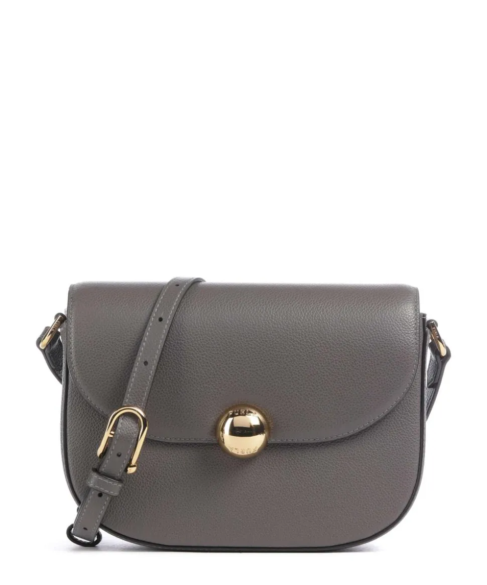 Moonlight S Umhängetasche genarbtes Leder dunkelgrau