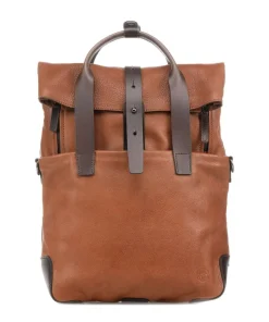 Mount Ivy Rolltop Rucksack 13″ genarbtes Leder cognac