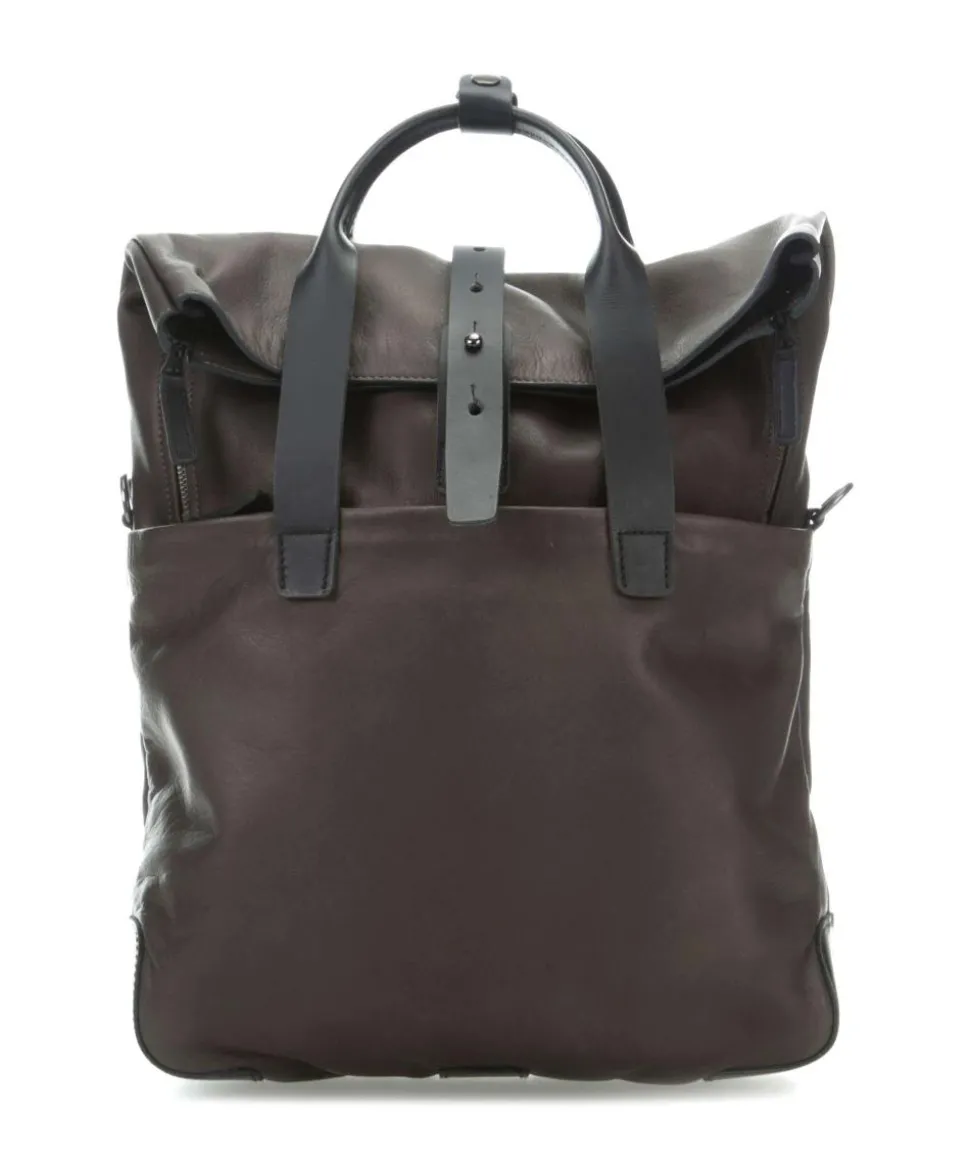 Mount Ivy XL Rolltop Rucksack 13″ genarbtes Rindsleder braun