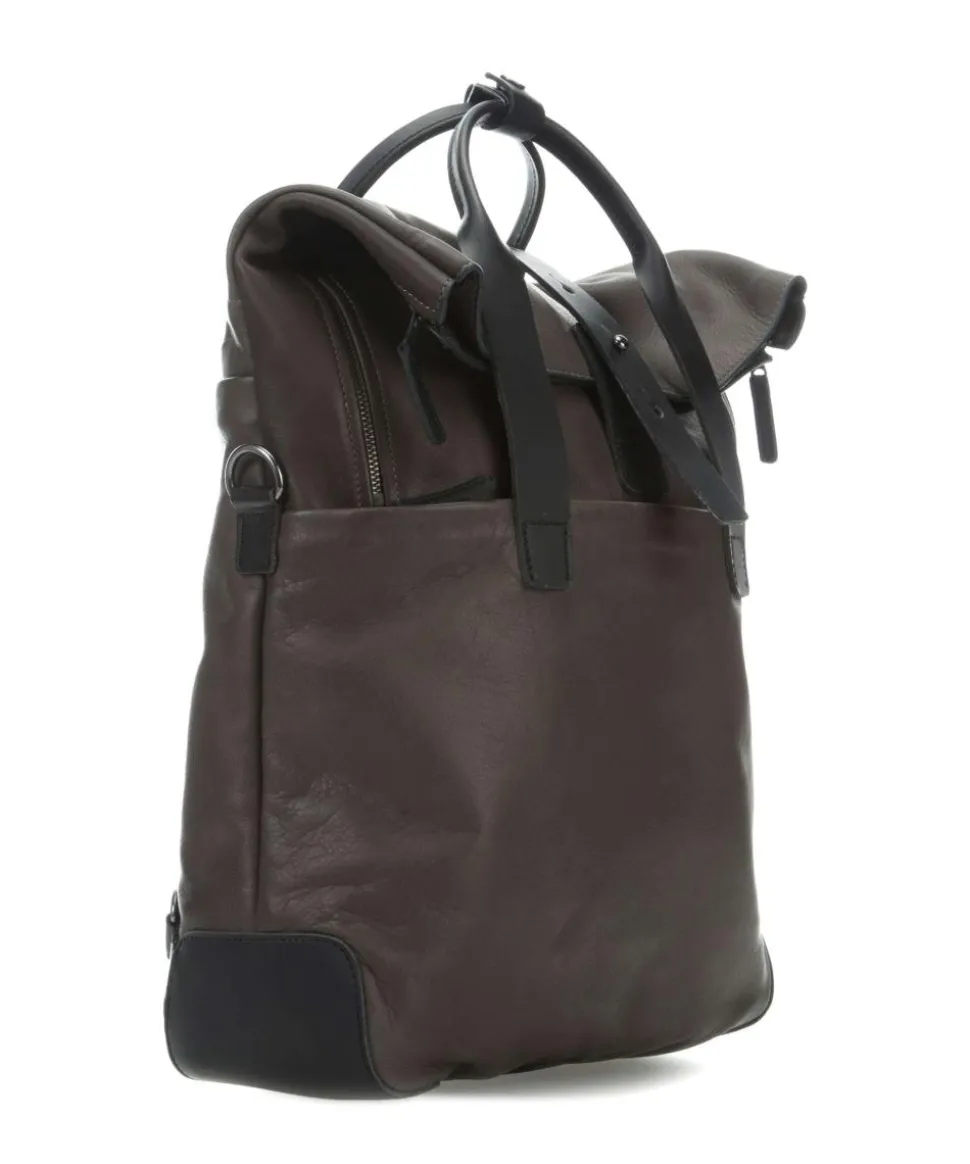 Mount Ivy XL Rolltop Rucksack 13″ genarbtes Rindsleder braun