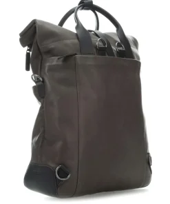 Mount Ivy XL Rolltop Rucksack 13″ genarbtes Rindsleder braun