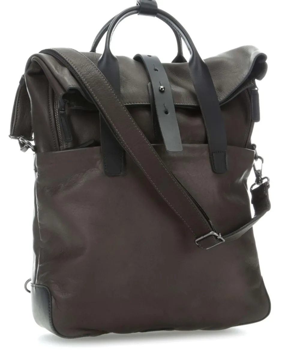 Mount Ivy XL Rolltop Rucksack 13″ genarbtes Rindsleder braun