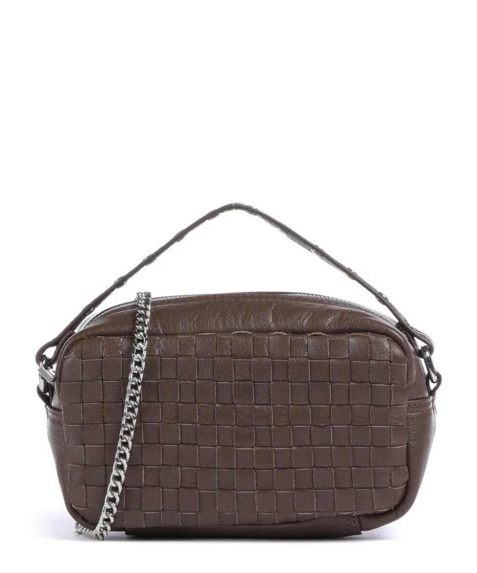 Mountain Lyra Umhängetasche genarbtes Leder dunkelbraun