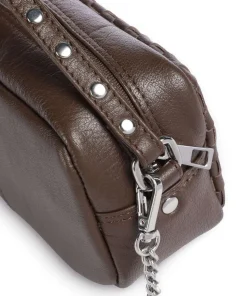 Mountain Lyra Umhängetasche genarbtes Leder dunkelbraun