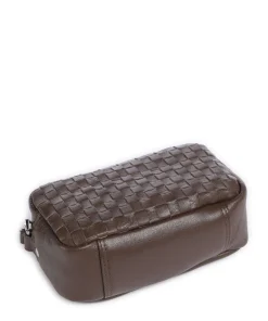 Mountain Lyra Umhängetasche genarbtes Leder dunkelbraun