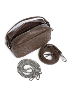 Mountain Lyra Umhängetasche genarbtes Leder dunkelbraun