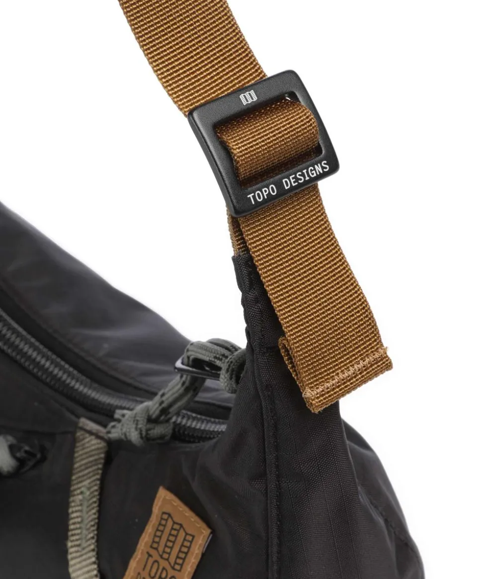 Mountain Umhängetasche recyceltes Ripstop-Nylon schwarz