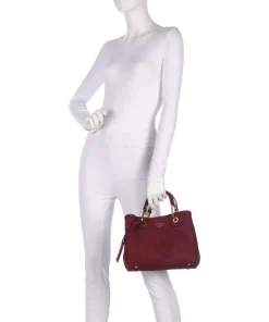 My EA Handtasche aufgerautes Rindsleder dunkelrot