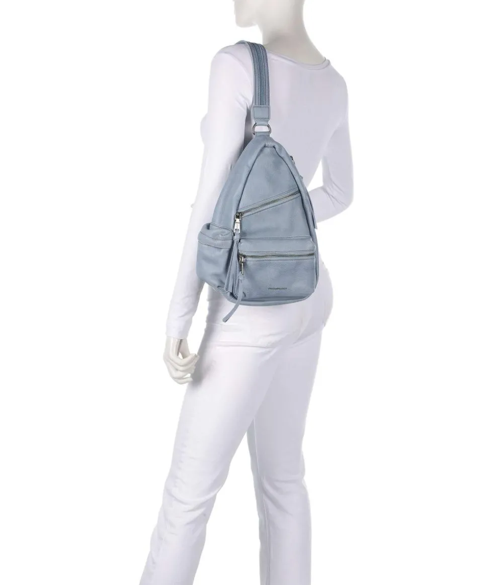 My old Friend Rucksack genarbtes Leder blaugrau