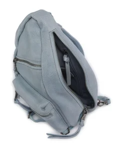 My old Friend Rucksack genarbtes Leder blaugrau