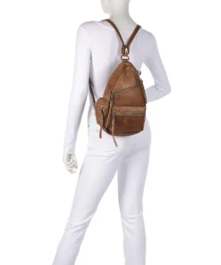 My old Friend Rucksack genarbtes Leder karamellbraun