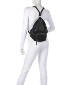 My old Friend Rucksack-Tasche genarbtes Leder schwarz