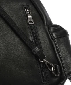 My old Friend Rucksack-Tasche genarbtes Leder schwarz