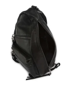 My old Friend Rucksack-Tasche genarbtes Leder schwarz