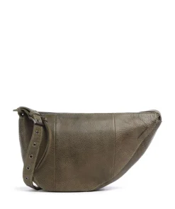 My old Friend Schultertasche genarbtes Leder olivgrün