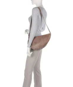 My old Friend Schultertasche genarbtes Leder taupe