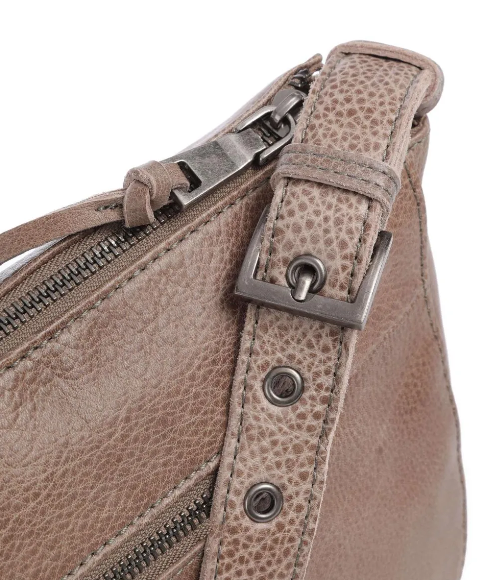 My old Friend Schultertasche genarbtes Leder taupe