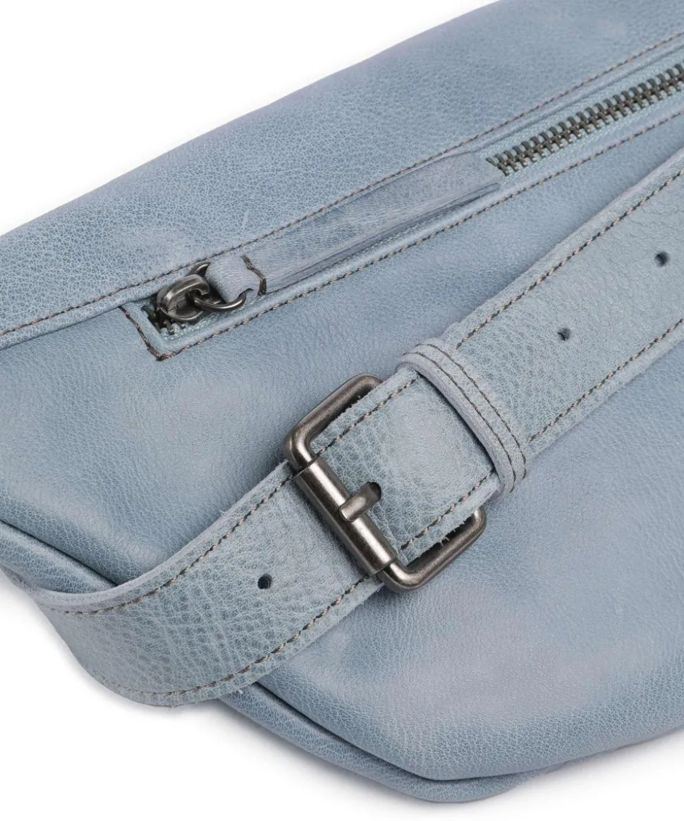 My old Friend Umhängetasche genarbtes Leder blaugrau