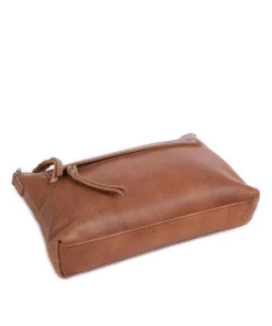 My old Friend Umhängetasche genarbtes Leder braun