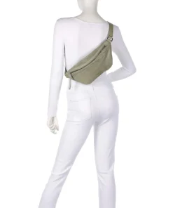 My old Friend Umhängetasche genarbtes Leder graugrün