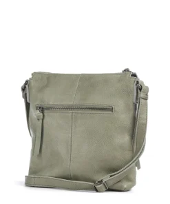 My old Friend Umhängetasche genarbtes Leder graugrün