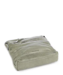 My old Friend Umhängetasche genarbtes Leder graugrün