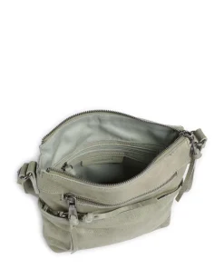 My old Friend Umhängetasche genarbtes Leder graugrün