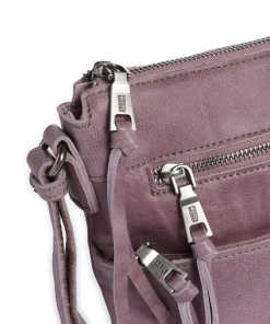 My old Friend Umhängetasche genarbtes Leder lavendel