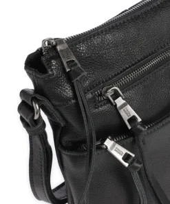 My old Friend Umhängetasche genarbtes Leder schwarz