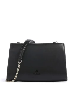 Myfurla Mini Umhängetasche fein genarbtes Leder schwarz