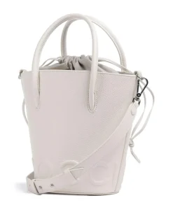 Myrtha Maxi Logo Bucket bag genarbtes Rindsleder weiß