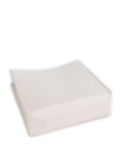 Myrtha Maxi Logo Umhängetasche genarbtes Leder weiß