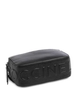 Myrtha Maxi Logo Umhängetasche genarbtes Rindsleder schwarz