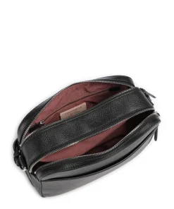 Myrtha Maxi Logo Umhängetasche genarbtes Rindsleder schwarz