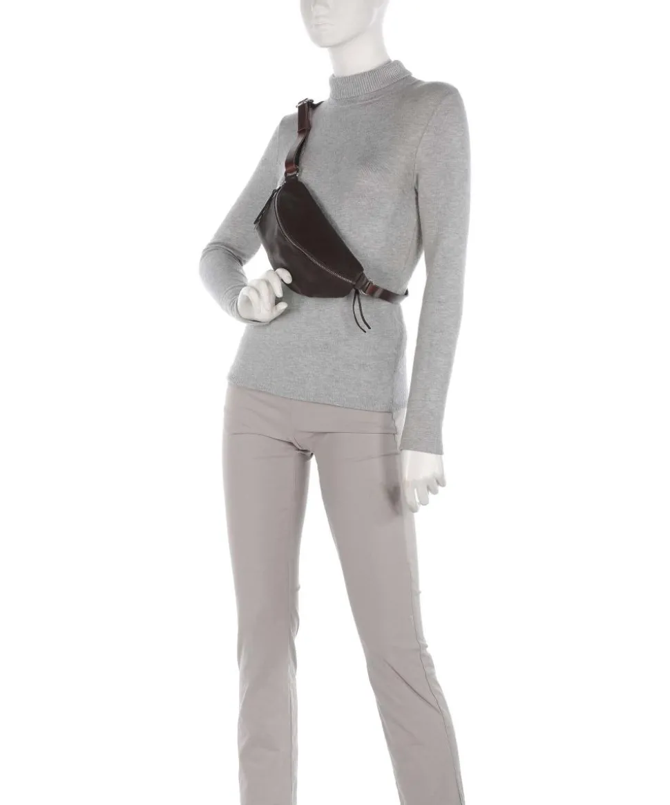 Nabuku Gürteltasche fein genarbtes Rindsleder dunkelbraun