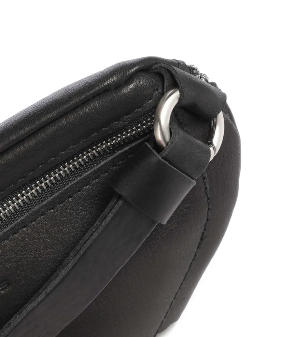 Nabuku Gürteltasche fein genarbtes Rindsleder schwarz