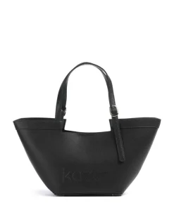 Nan M Shopper genarbtes Rindsleder schwarz