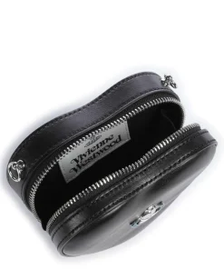 Nappa Mini Heart Umhängetasche Lammleder schwarz