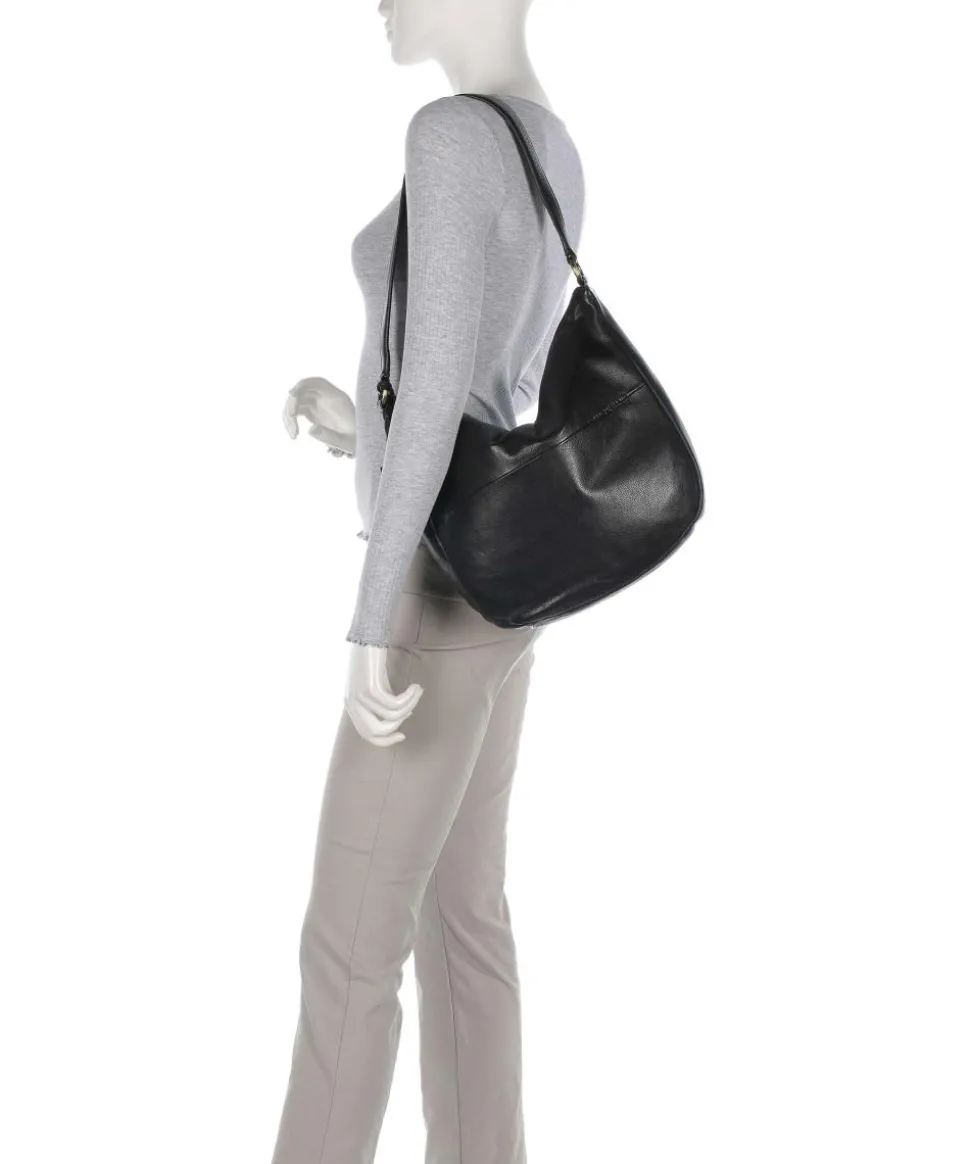 Natural Norah Beuteltasche genarbtes Rindsleder schwarz